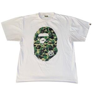 BAPE ABC Camo Big Ape Head T-shirt White Green | A Bathing Ape Adult Size XL (K)